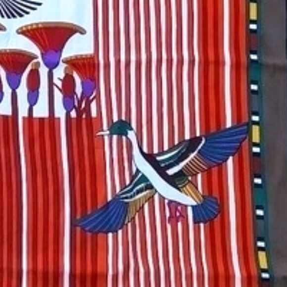 Balenciaga silk floral duck scarf large size frameable! - Picture 4 of 7